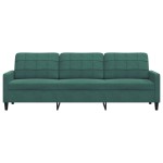 vidaXL Canapea cu 3 locuri, verde închis, 210 cm, catifea