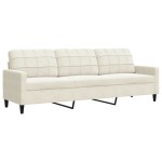 vidaXL Canapea cu 3 locuri, crem, 210 cm, material catifea