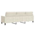 vidaXL Canapea cu 3 locuri, crem, 210 cm, material catifea