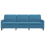 vidaXL Canapea cu 3 locuri, Albastru, 210 cm, material catifea vidaXL Canapea cu 3 locuri, Albastru, 210 cm, material catifea