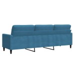 vidaXL Canapea cu 3 locuri, Albastru, 210 cm, material catifea vidaXL Canapea cu 3 locuri, Albastru, 210 cm, material catifea