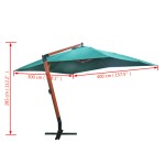 vidaXL Umbrelă de soare suspendată 300 x 400 cm, Verde vidaXL Umbrelă de soare suspendată 300 x 400 cm, Verde
