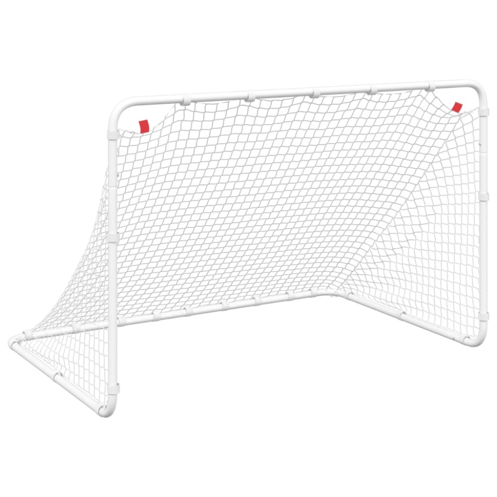 vidaXL Poartă de fotbal, alb, 122x81x81 cm, oțel
