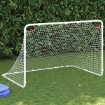 vidaXL Poartă de fotbal, alb, 122x81x81 cm, oțel vidaXL Poartă de fotbal, alb, 122x81x81 cm, oțel