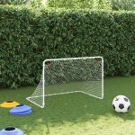 vidaXL Poartă de fotbal, alb, 122x81x81 cm, oțel vidaXL Poartă de fotbal, alb, 122x81x81 cm, oțel