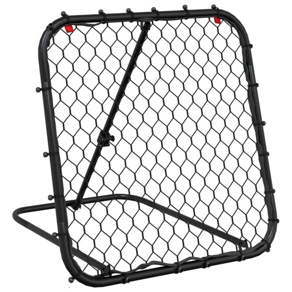 vidaXL Plasă de ricoșeu fotbal, reglabilă, negru, 84x73x60-80 cm, oțel