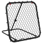 vidaXL Plasă de ricoșeu fotbal, reglabilă, negru, 84x73x60-80 cm, oțel vidaXL Plasă de ricoșeu fotbal, reglabilă, negru, 84x73x60-80 cm, oțel