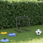 vidaXL Plasă de ricoșeu fotbal, reglabilă, negru, 84x73x60-80 cm, oțel vidaXL Plasă de ricoșeu fotbal, reglabilă, negru, 84x73x60-80 cm, oțel