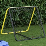 vidaXL Plasă de ricoșeu fotbal dublă, reglabilă, galben/negru, oțel vidaXL Plasă de ricoșeu fotbal dublă, reglabilă, galben/negru, oțel