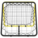 vidaXL Plasă de ricoșeu fotbal dublă, reglabilă, galben/negru, oțel vidaXL Plasă de ricoșeu fotbal dublă, reglabilă, galben/negru, oțel
