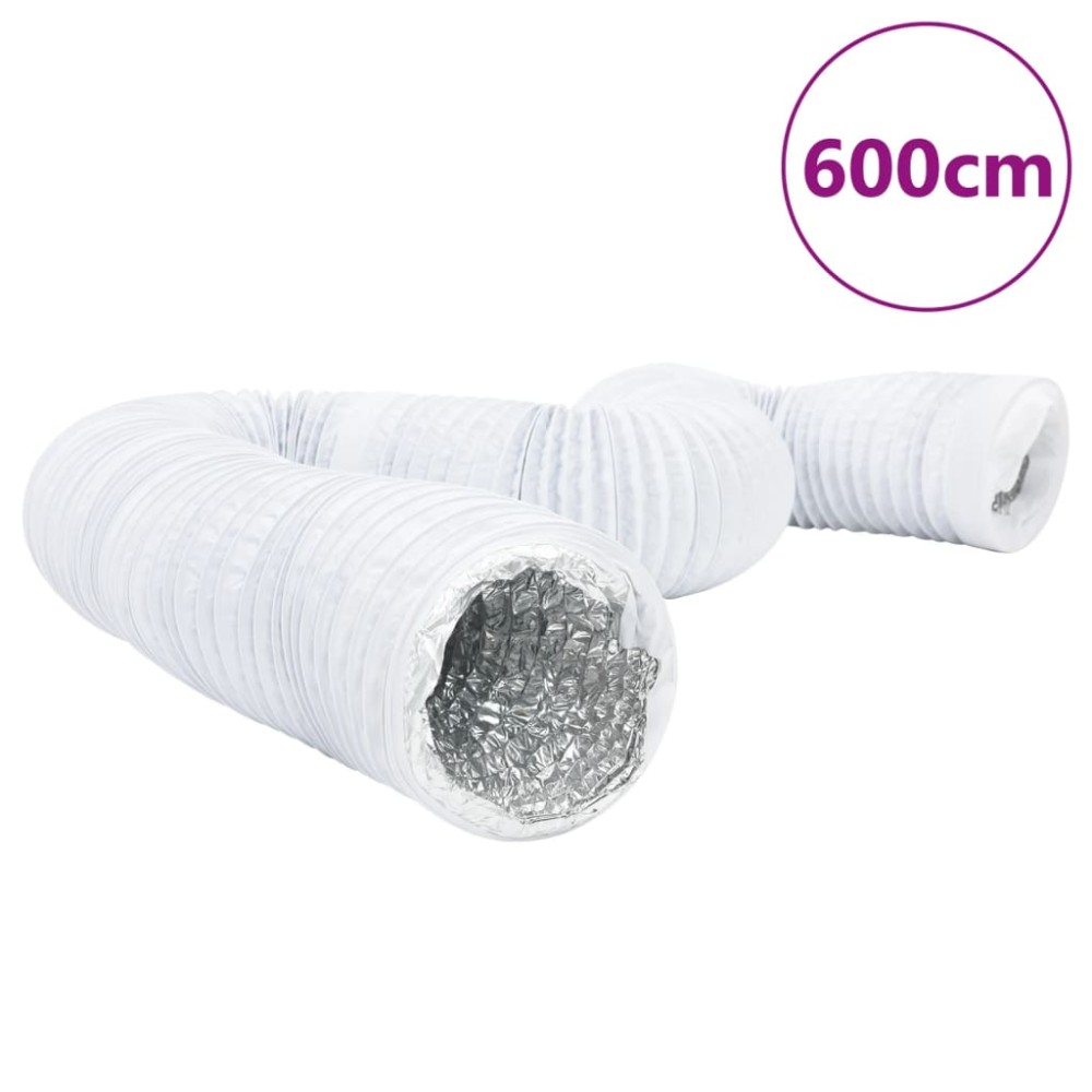 vidaXL Conductă de ventilație, 6 m, Ø12,5 cm, aluminiu și PVC