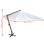 vidaXL Umbrelă de soare suspendată 300 x 400 cm, alb vidaXL Umbrelă de soare suspendată 300 x 400 cm, alb