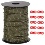 vidaXL Funie pentru cort cu benzi reflectorizante și chei, 50 m, 3 mm vidaXL Funie pentru cort cu benzi reflectorizante și chei, 50 m, 3 mm