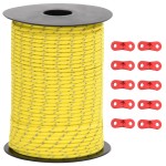 vidaXL Funie pentru cort cu benzi reflectorizante și chei, 50 m, 3 mm vidaXL Funie pentru cort cu benzi reflectorizante și chei, 50 m, 3 mm
