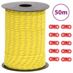vidaXL Funie pentru cort cu benzi reflectorizante și chei, 50 m, 3 mm vidaXL Funie pentru cort cu benzi reflectorizante și chei, 50 m, 3 mm