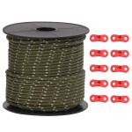 vidaXL Funie pentru cort cu benzi reflectorizante și chei, 50 m, 4 mm vidaXL Funie pentru cort cu benzi reflectorizante și chei, 50 m, 4 mm