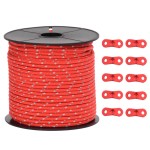 vidaXL Funie pentru cort cu benzi reflectorizante și chei, 50 m, 4 mm vidaXL Funie pentru cort cu benzi reflectorizante și chei, 50 m, 4 mm