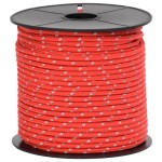 vidaXL Funie pentru cort cu benzi reflectorizante și chei, 50 m, 4 mm vidaXL Funie pentru cort cu benzi reflectorizante și chei, 50 m, 4 mm