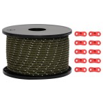 vidaXL Funie pentru cort cu benzi reflectorizante și chei, 50 m, 5 mm vidaXL Funie pentru cort cu benzi reflectorizante și chei, 50 m, 5 mm