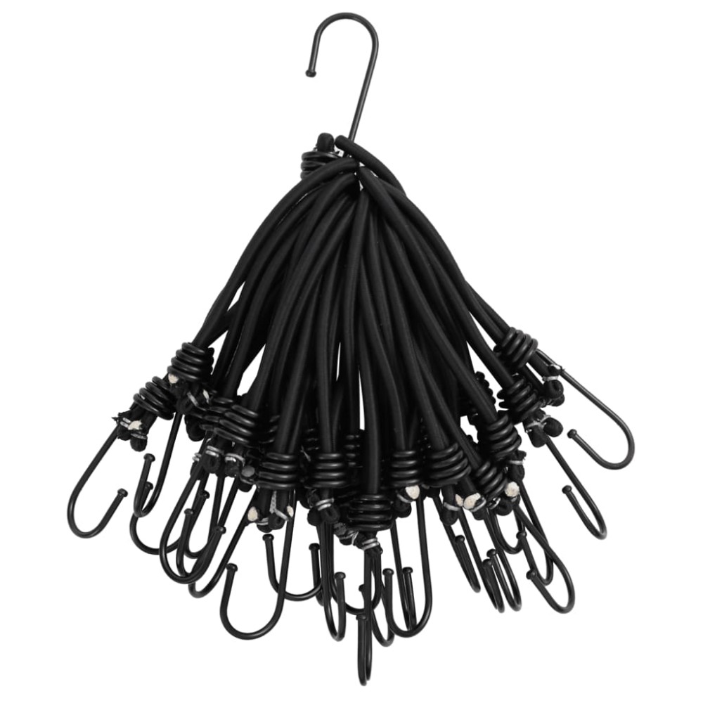 vidaXL Funie elastică cu cârlige, 25 buc., 17 cm