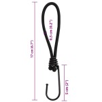 vidaXL Funie elastică cu cârlige, 25 buc., 17 cm vidaXL Funie elastică cu cârlige, 25 buc., 17 cm