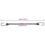 vidaXL Corzi elastice cu benzi reflectorizante/cârlige 10 buc. 46 cm vidaXL Corzi elastice cu benzi reflectorizante/cârlige 10 buc. 46 cm