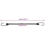 vidaXL Corzi elastice cu benzi reflectorizante/cârlige 50 buc. 46 cm vidaXL Corzi elastice cu benzi reflectorizante/cârlige 50 buc. 46 cm