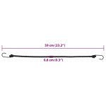vidaXL Corzi elastice cu benzi reflectorizante/cârlige 25 buc. 59 cm vidaXL Corzi elastice cu benzi reflectorizante/cârlige 25 buc. 59 cm
