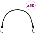 vidaXL Corzi elastice cu benzi reflectorizante/cârlige 50 buc. 59 cm vidaXL Corzi elastice cu benzi reflectorizante/cârlige 50 buc. 59 cm