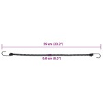 vidaXL Corzi elastice cu benzi reflectorizante/cârlige 50 buc. 59 cm vidaXL Corzi elastice cu benzi reflectorizante/cârlige 50 buc. 59 cm
