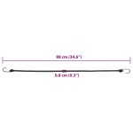 vidaXL Corzi elastice cu benzi reflectorizante/cârlige 25 buc. 88 cm vidaXL Corzi elastice cu benzi reflectorizante/cârlige 25 buc. 88 cm