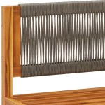 vidaXL Canapea de colț de grădină cu perne, lemn de salcâm și frânghie