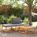 vidaXL Set canapele de grădină 3 piese cu perne din lemn de acacia și frânghie vidaXL Set canapele de grădină 3 piese cu perne din lemn de acacia și frânghie
