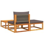 vidaXL Set canapele de grădină 3 piese cu perne din lemn de acacia și frânghie vidaXL Set canapele de grădină 3 piese cu perne din lemn de acacia și frânghie