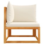 vidaXL Canapea de colț de grădină cu perne, lemn de salcâm și frânghie