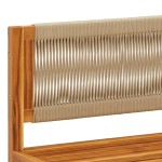 vidaXL Canapea de colț de grădină cu perne, lemn de salcâm și frânghie