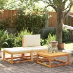 vidaXL Set canapele de grădină 3 piese cu perne din lemn de acacia și frânghie vidaXL Set canapele de grădină 3 piese cu perne din lemn de acacia și frânghie