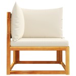 vidaXL Canapea de colț de grădină cu perne, lemn de salcâm și ratan