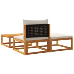 vidaXL Set canapele de grădină 3 piese cu perne din lemn de salcâm și ratan vidaXL Set canapele de grădină 3 piese cu perne din lemn de salcâm și ratan