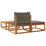 vidaXL Set canapele de grădină 3 piese cu perne din lemn de salcâm și ratan vidaXL Set canapele de grădină 3 piese cu perne din lemn de salcâm și ratan