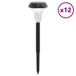 vidaXL Lămpi solare alei cu țăruși de pământ 12 buc., alb