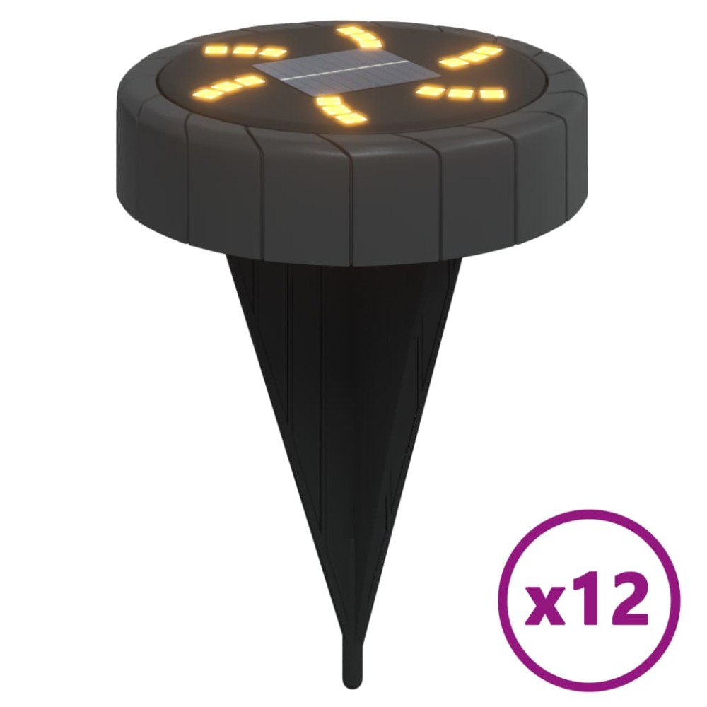 vidaXL Lămpi solare cu țăruși de sol pentru exterior, 12 buc. alb cald