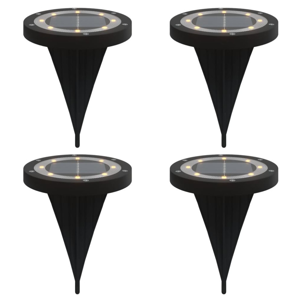 vidaXL Lămpi solare cu țăruși de sol pentru exterior, 4 buc. alb cald