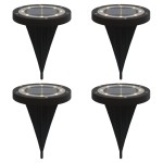 vidaXL Lămpi solare cu țăruși de sol pentru exterior, 4 buc. alb cald