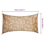 vidaXL Plasă de camuflaj cu geantă de depozitare, nisipiu, 708x423 cm vidaXL Plasă de camuflaj cu geantă de depozitare, nisipiu, 708x423 cm