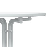 vidaXL Masă de bucătărie, alb, Ø60x110 cm, lemn prelucrat și oțel vidaXL Masă de bucătărie, alb, Ø60x110 cm, lemn prelucrat și oțel