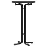 vidaXL Masă de bucătărie, negru, Ø60x110 cm, lemn prelucrat și oțel vidaXL Masă de bucătărie, negru, Ø60x110 cm, lemn prelucrat și oțel