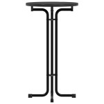 vidaXL Masă de bucătărie, negru, Ø60x110 cm, lemn prelucrat și oțel vidaXL Masă de bucătărie, negru, Ø60x110 cm, lemn prelucrat și oțel