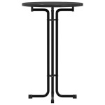 vidaXL Masă de bucătărie, negru, Ø70x110 cm, lemn prelucrat și oțel vidaXL Masă de bucătărie, negru, Ø70x110 cm, lemn prelucrat și oțel