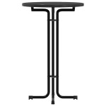 vidaXL Masă de bucătărie, negru, Ø70x110 cm, lemn prelucrat și oțel vidaXL Masă de bucătărie, negru, Ø70x110 cm, lemn prelucrat și oțel